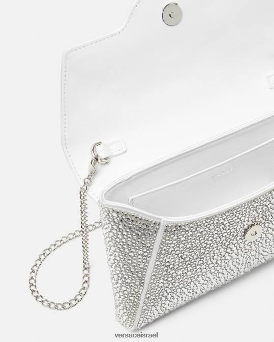 נשים Versace לבן מצמד מעטפת קריסטל לה מדוזה תיקים N8T2347