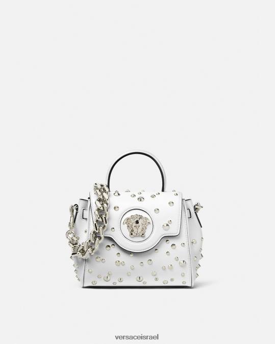 נשים Versace לבן תיק יד קטן עם קוצים לה מדוזה תיקים N8T2351