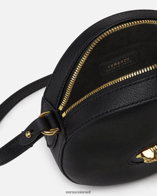 נשים Versace שָׁחוֹר תיק מצלמה עגול לה מדוזה תיקים N8T2354