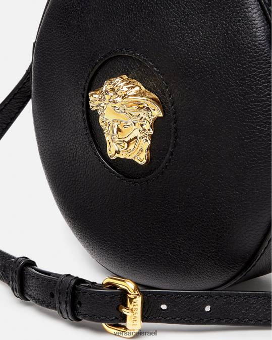 נשים Versace שָׁחוֹר תיק מצלמה עגול לה מדוזה תיקים N8T2354