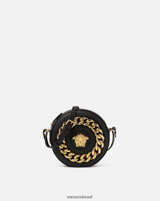 נשים Versace שָׁחוֹר תיק מצלמה עגול לה מדוזה תיקים N8T2355