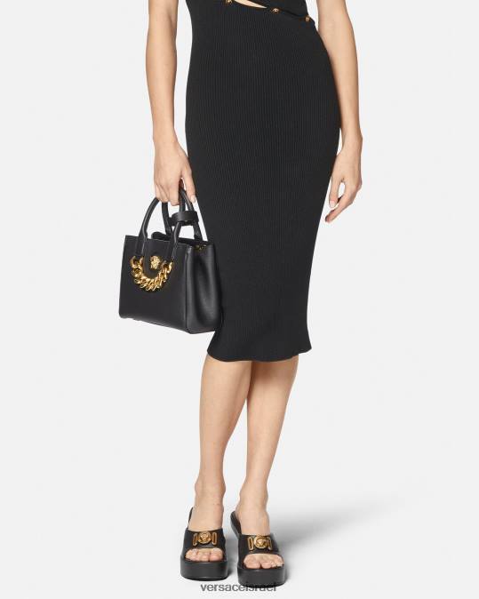 נשים Versace שָׁחוֹר תיק קטן לה מדוזה תיקים N8T2362
