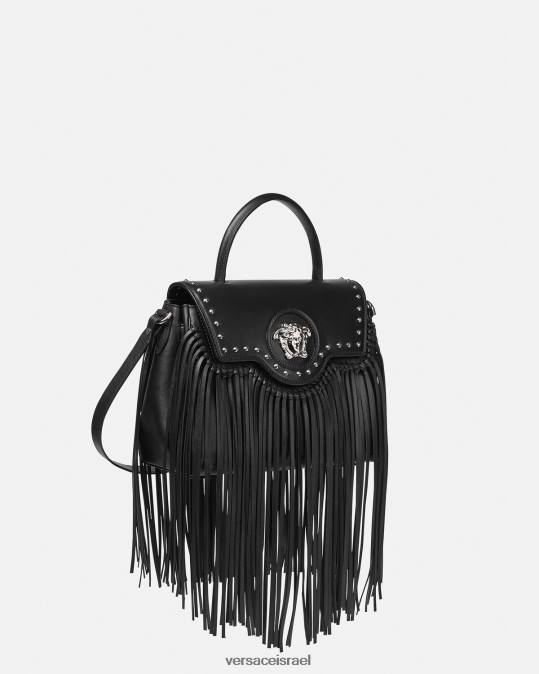 נשים Versace שָׁחוֹר תיק יד עם שוליים לה מדוזה תיקים N8T2363