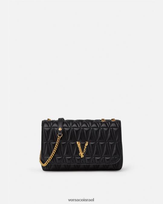 נשים Versace שָׁחוֹר תיק כתף וירטוס תיקים N8T2365