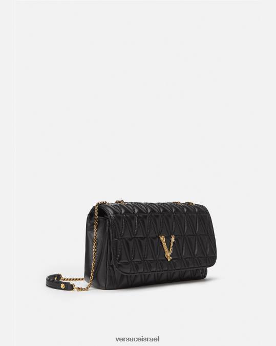 נשים Versace שָׁחוֹר תיק כתף וירטוס תיקים N8T2365