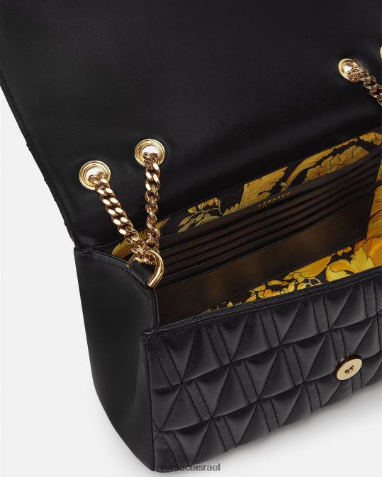 נשים Versace שָׁחוֹר תיק כתף וירטוס תיקים N8T2365