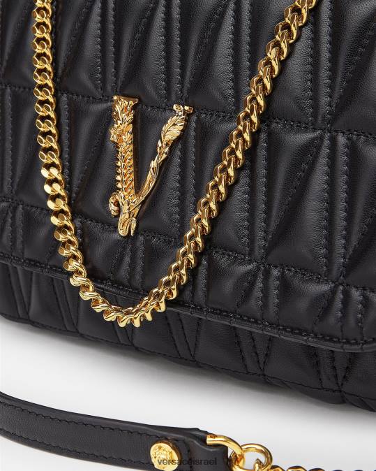 נשים Versace שָׁחוֹר תיק כתף וירטוס תיקים N8T2365