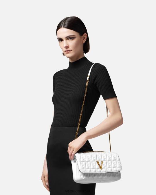 נשים Versace לבן תיק כתף וירטוס תיקים N8T2366