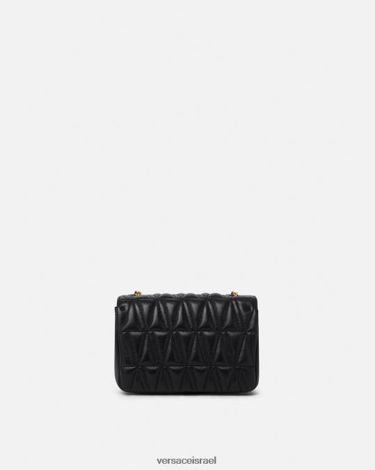 נשים Versace שָׁחוֹר תיק כתף קטן וירטוס תיקים N8T2367