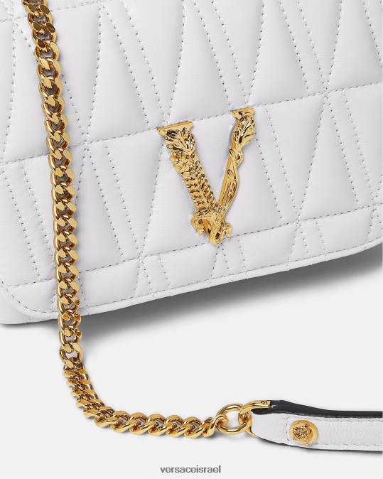 נשים Versace לבן תיק כתף קטן וירטוס תיקים N8T2368