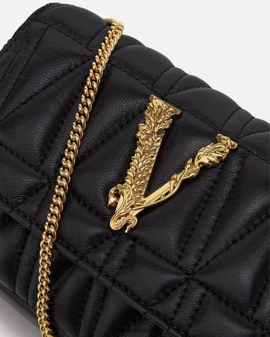 נשים Versace שָׁחוֹר תיק מיני וירטוס תיקים N8T2372