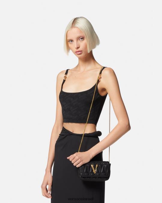 נשים Versace שָׁחוֹר תיק מיני וירטוס תיקים N8T2372