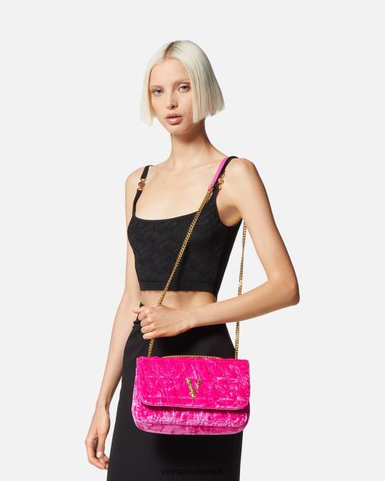 נשים Versace וָרוֹד תיק כתף וירטוס מקטיפה תיקים N8T2376