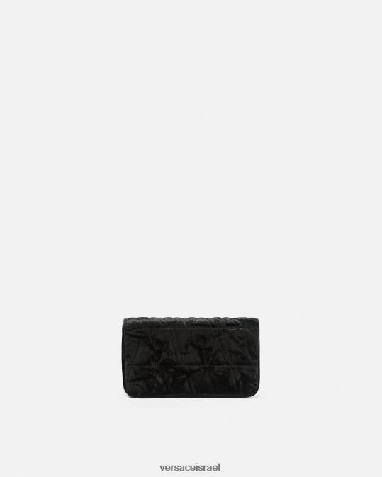 נשים Versace שָׁחוֹר תיק מיני קטיפה וירטוס תיקים N8T2377