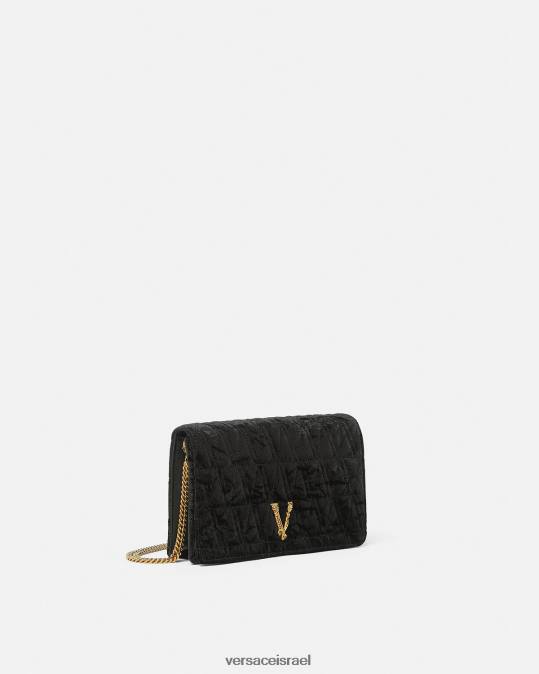 נשים Versace שָׁחוֹר קלאץ' וירטוס קטיפה תיקים N8T2378