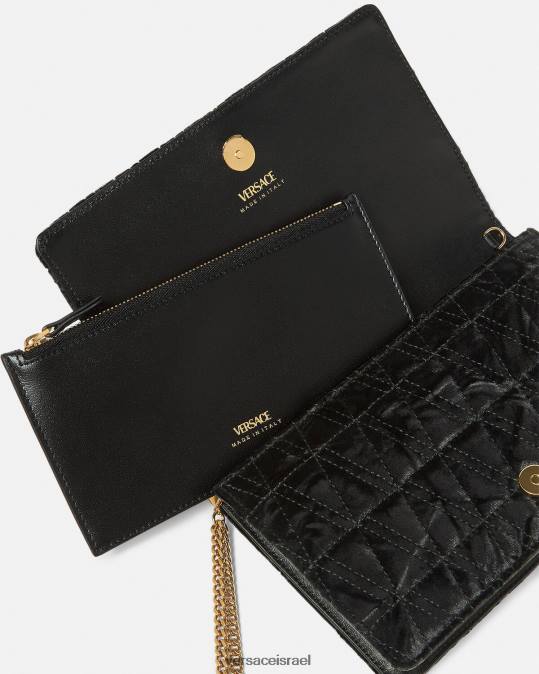 נשים Versace שָׁחוֹר קלאץ' וירטוס קטיפה תיקים N8T2378