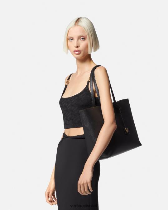 נשים Versace שָׁחוֹר תיק וירטוס תיקים N8T2379