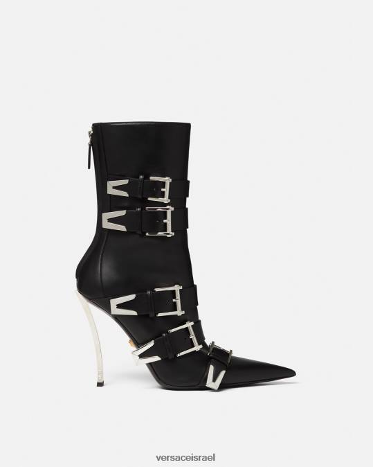 נשים Versace שָׁחוֹר מגפי אבזם נקודתיים נַעַל N8T2390