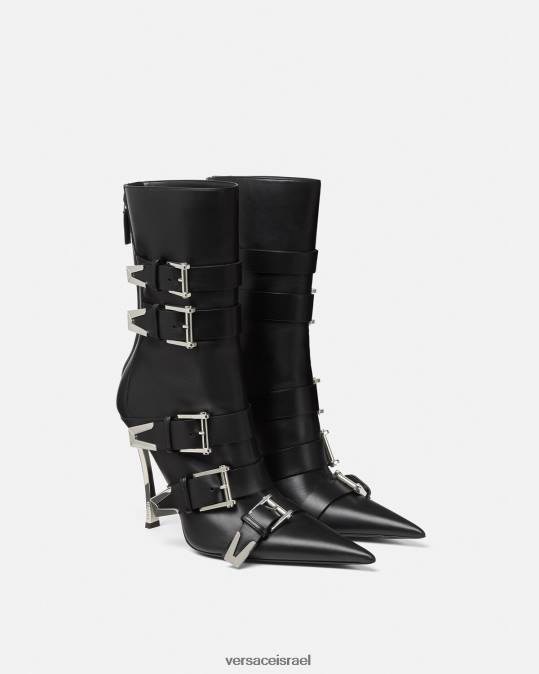 נשים Versace שָׁחוֹר מגפי אבזם נקודתיים נַעַל N8T2390