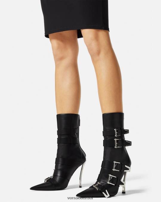 נשים Versace שָׁחוֹר מגפי אבזם נקודתיים נַעַל N8T2390