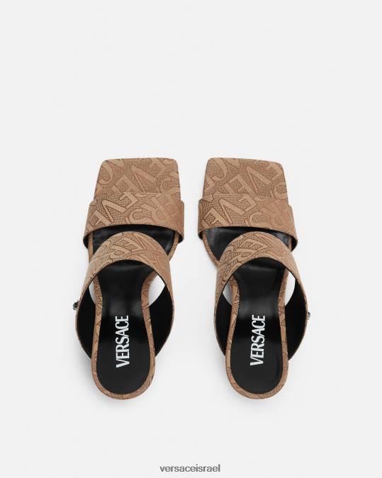 נשים Versace חום פרדות עם עקב גבוה נַעַל N8T2439