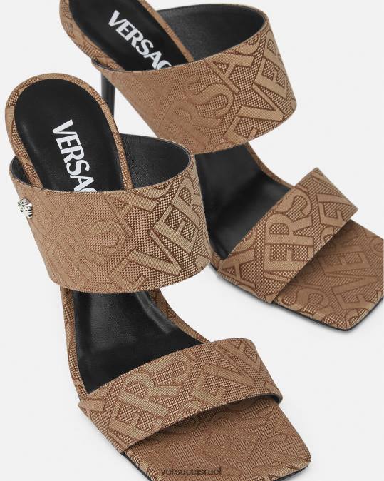 נשים Versace חום פרדות עם עקב גבוה נַעַל N8T2439