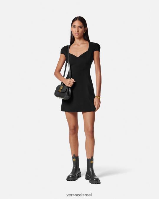 נשים Versace שָׁחוֹר שמלת מיני משמרת הַלבָּשָׁה N8T243