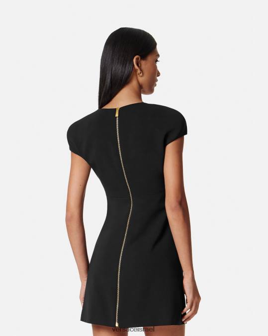 נשים Versace שָׁחוֹר שמלת מיני משמרת הַלבָּשָׁה N8T243