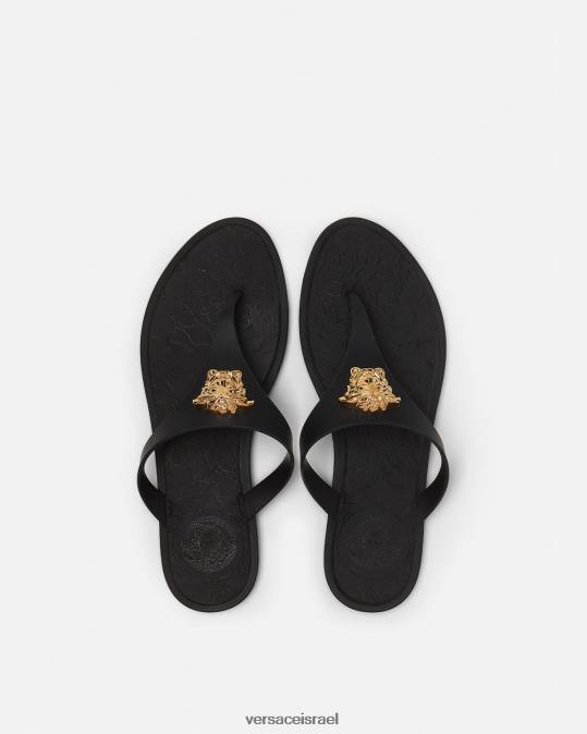 נשים Versace שָׁחוֹר סנדלי מדוזה נַעַל N8T2453