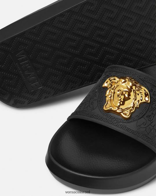 נשים Versace שָׁחוֹר מגלשות פאלאצו נַעַל N8T2457