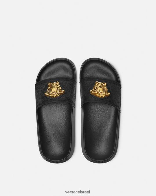נשים Versace שָׁחוֹר מגלשות פאלאצו נַעַל N8T2457