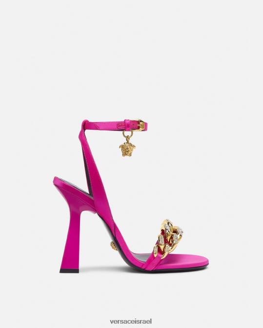 נשים Versace ורוד פוקסיה סנדלי עקב בשרשרת מדוזה נַעַל N8T2462