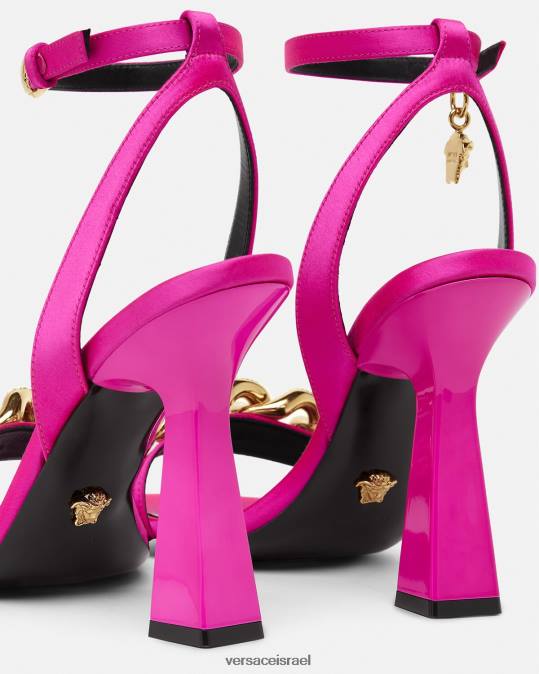 נשים Versace ורוד פוקסיה סנדלי עקב בשרשרת מדוזה נַעַל N8T2462