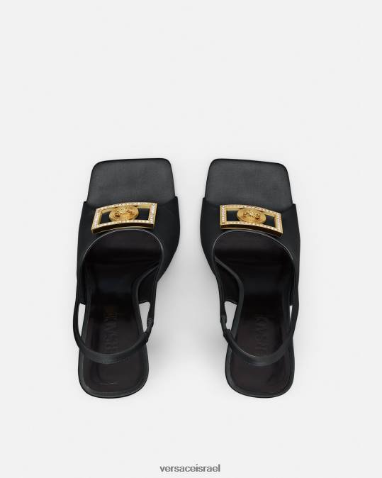 נשים Versace שָׁחוֹר סנדלי מדוזה קריסטל נַעַל N8T2465