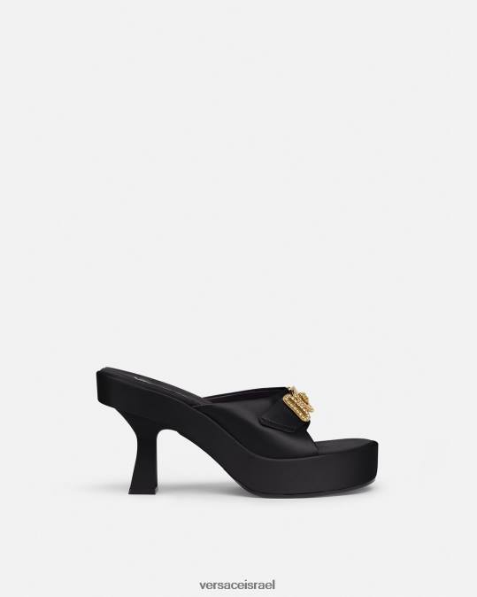 נשים Versace שָׁחוֹר פרדות קריסטל מדוזה ביגי נַעַל N8T2469