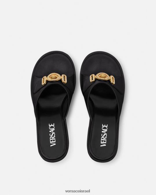 נשים Versace שָׁחוֹר פרדות קריסטל מדוזה ביגי נַעַל N8T2469