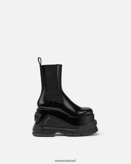 נשים Versace שָׁחוֹר מגפי פלטפורמת ההמנון של מדוזה נַעַל N8T2474