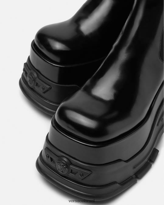 נשים Versace שָׁחוֹר מגפי פלטפורמת ההמנון של מדוזה נַעַל N8T2474