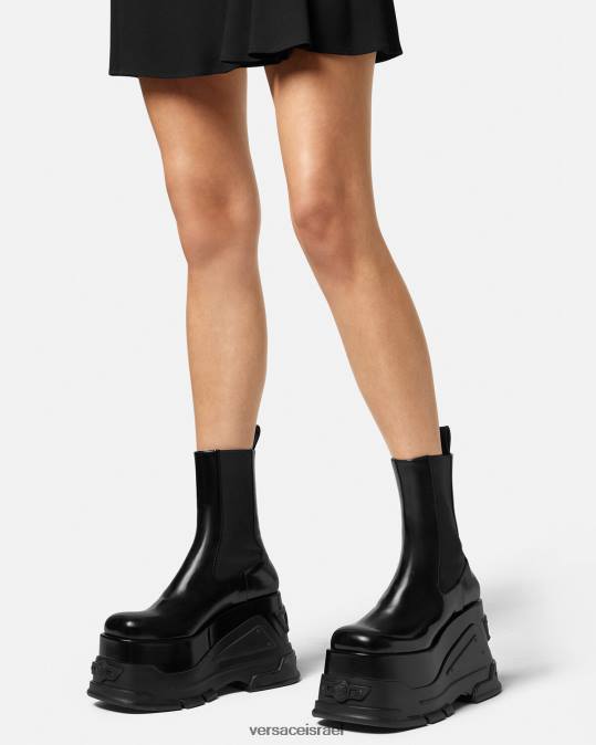 נשים Versace שָׁחוֹר מגפי פלטפורמת ההמנון של מדוזה נַעַל N8T2474