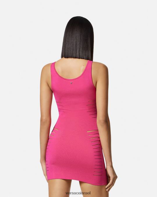 נשים Versace וָרוֹד שמלת מיני סריג חתוכה הַלבָּשָׁה N8T247