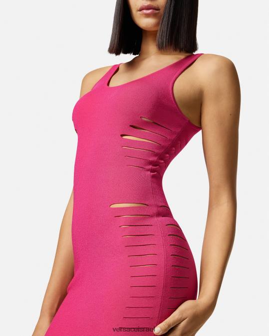 נשים Versace וָרוֹד שמלת מיני סריג חתוכה הַלבָּשָׁה N8T247