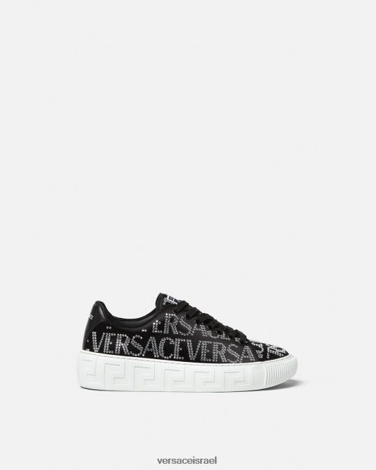 נשים Versace שָׁחוֹר נעלי ספורט של גרקה קריסטל נַעַל N8T2498