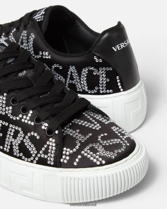 נשים Versace שָׁחוֹר נעלי ספורט של גרקה קריסטל נַעַל N8T2498