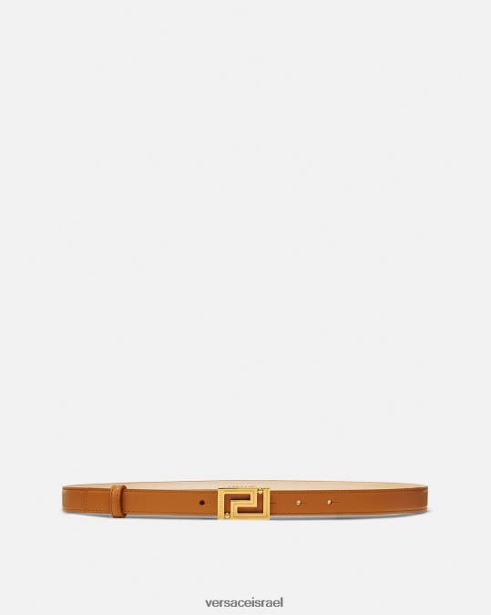 נשים Versace קַרַמֵל חגורת עור של אלת גרקה אביזרים N8T2514