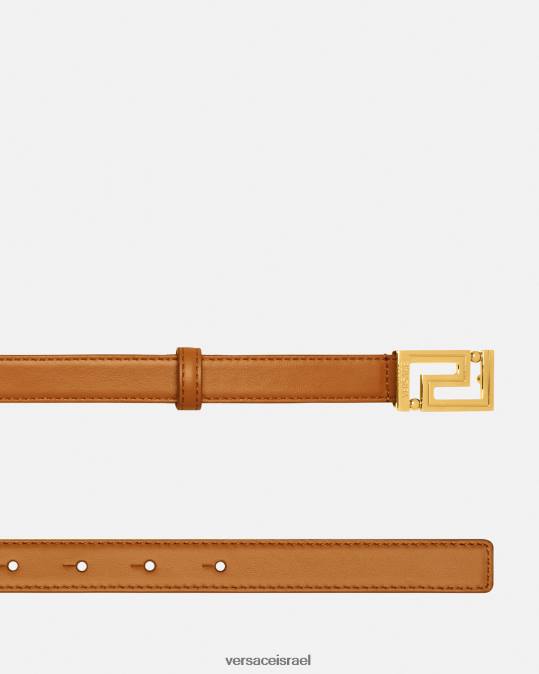 נשים Versace קַרַמֵל חגורת עור של אלת גרקה אביזרים N8T2514