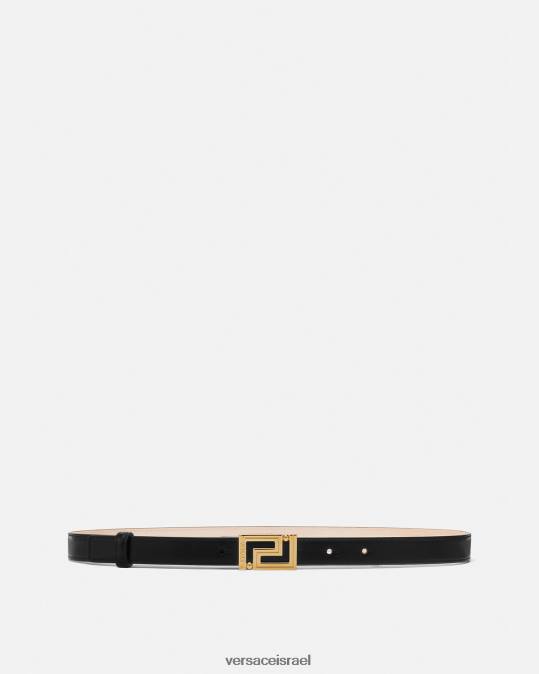 נשים Versace שָׁחוֹר חגורת עור של אלת גרקה אביזרים N8T2515