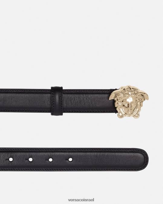 נשים Versace שָׁחוֹר חגורת עור לה מדוזה אביזרים N8T2525