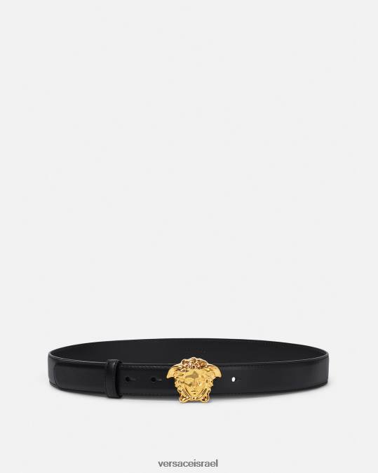 נשים Versace שָׁחוֹר חגורת עור לה מדוזה אביזרים N8T2528