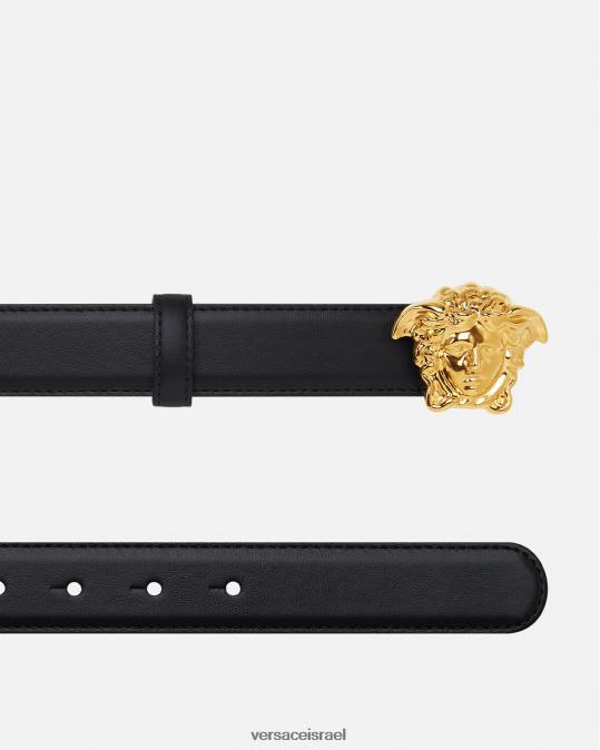 נשים Versace שָׁחוֹר חגורת עור לה מדוזה אביזרים N8T2528