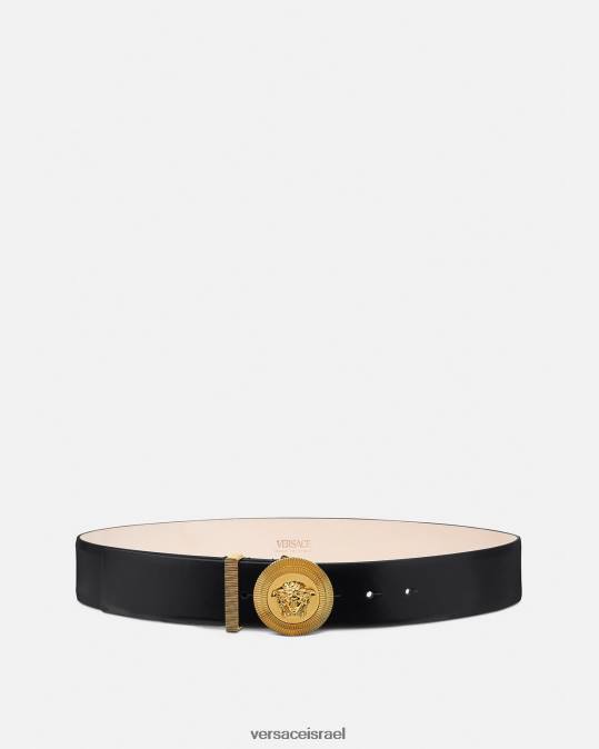 נשים Versace שָׁחוֹר חגורת עור מדוזה ביגי אביזרים N8T2530